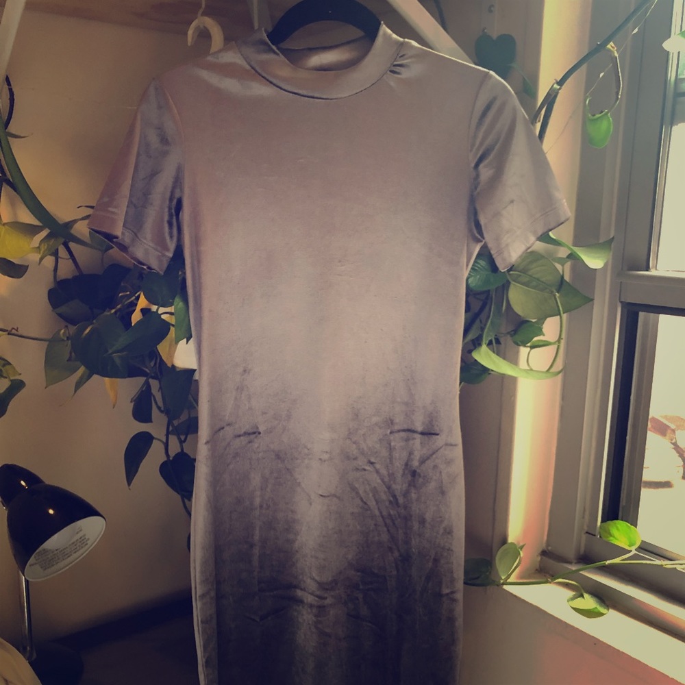Silver velvet summer cocktail dress